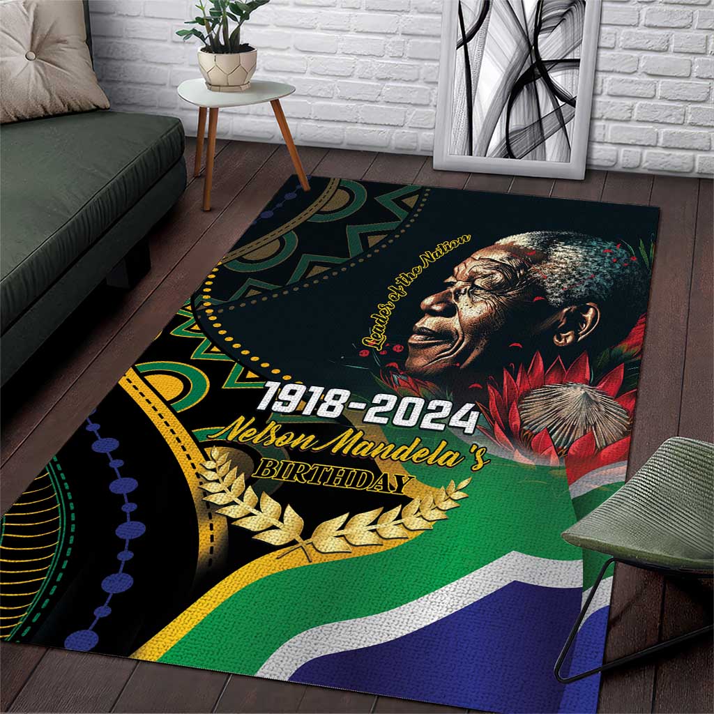 Nelson Mandela Birthday Area Rug Leader of the Nation