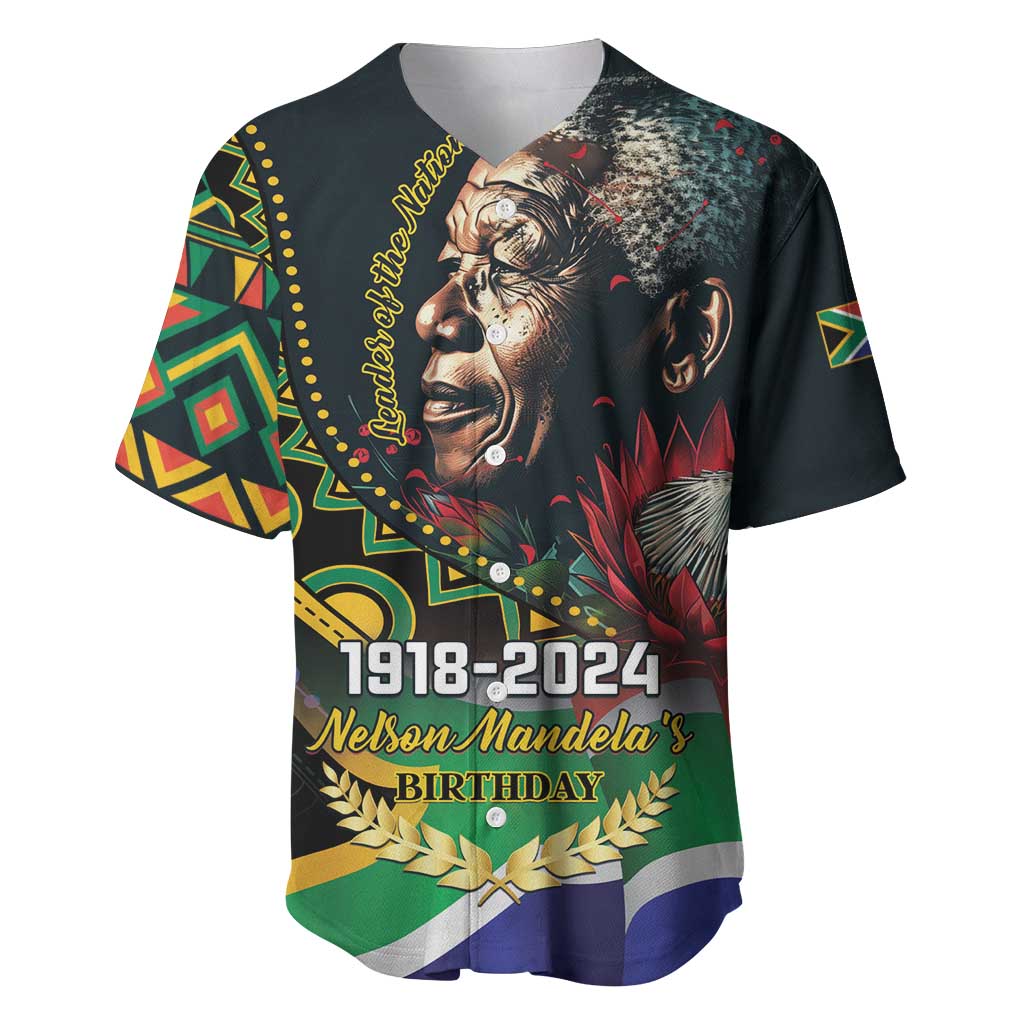 Nelson Mandela Birthday Baseball Jersey Leader of the Nation