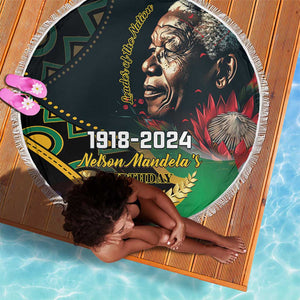 Nelson Mandela Birthday Beach Blanket Leader of the Nation