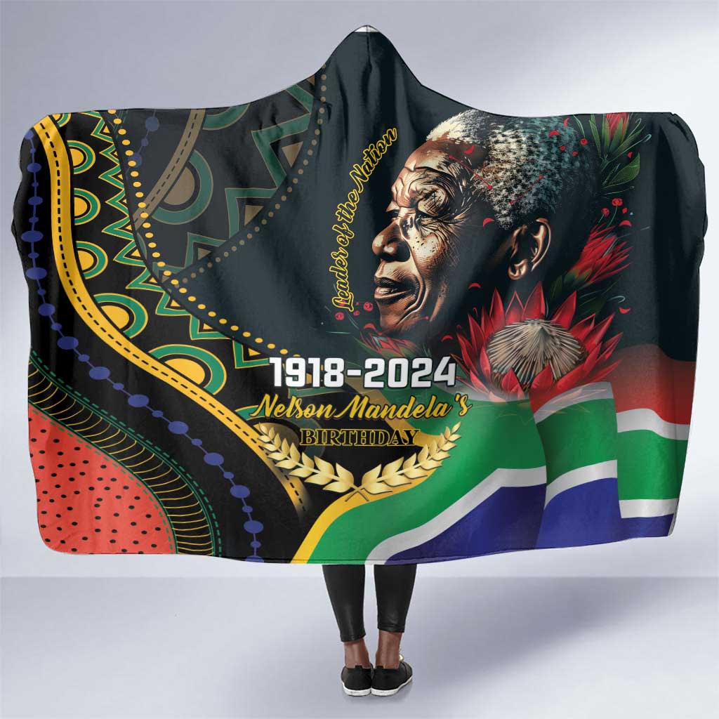 Nelson Mandela Birthday Hooded Blanket Leader of the Nation