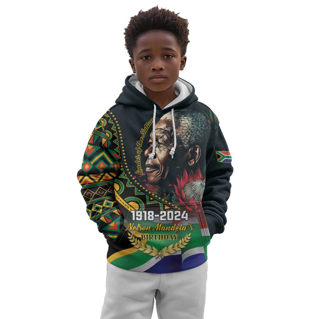 Nelson Mandela Birthday Kid Hoodie Leader of the Nation