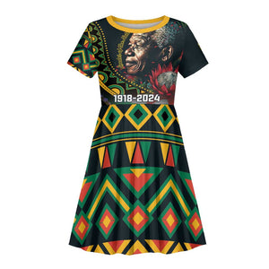 Nelson Mandela Birthday Kid Short Sleeve Dress Leader of the Nation