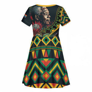 Nelson Mandela Birthday Kid Short Sleeve Dress Leader of the Nation