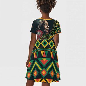 Nelson Mandela Birthday Kid Short Sleeve Dress Leader of the Nation