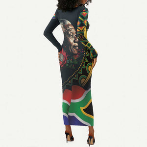 Nelson Mandela Birthday Long Sleeve Bodycon Dress Leader of the Nation