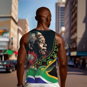 Nelson Mandela Birthday Men Tank Top Leader of the Nation