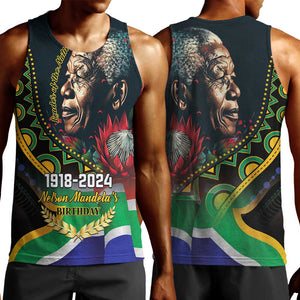 Nelson Mandela Birthday Men Tank Top Leader of the Nation