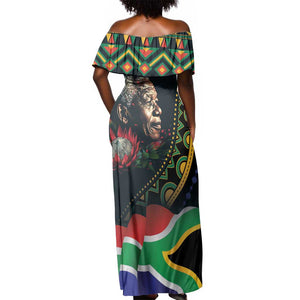 Nelson Mandela Birthday Off Shoulder Maxi Dress Leader of the Nation