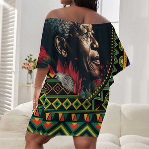 Nelson Mandela Birthday Off Shoulder Short Dress Leader of the Nation