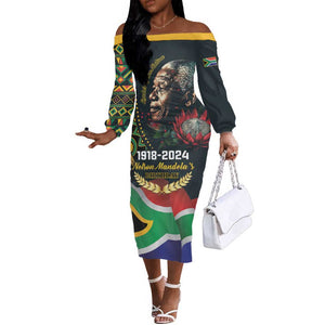 Nelson Mandela Birthday Off The Shoulder Long Sleeve Dress Leader of the Nation