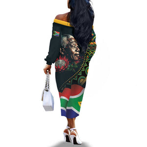 Nelson Mandela Birthday Off The Shoulder Long Sleeve Dress Leader of the Nation