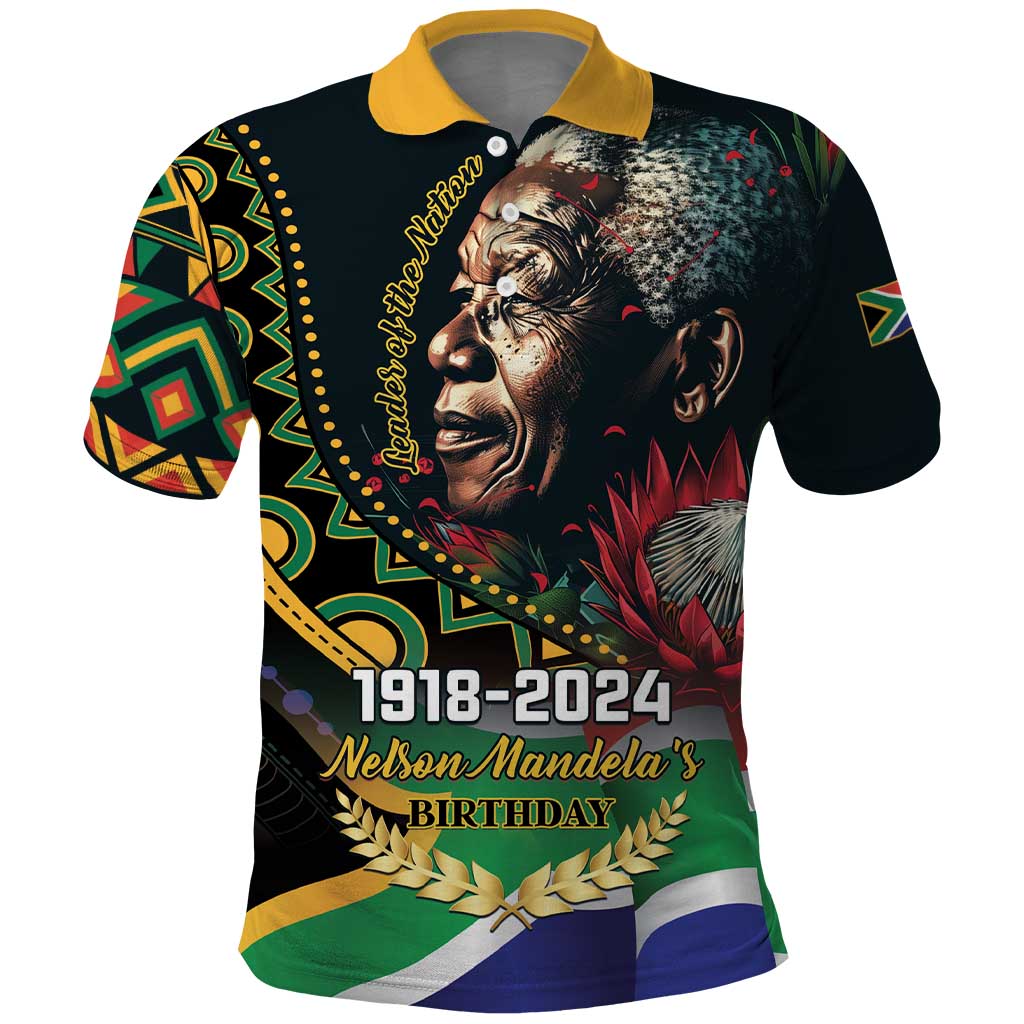 Nelson Mandela Birthday Polo Shirt Leader of the Nation