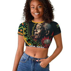 Nelson Mandela Birthday Raglan Cropped T shirt Leader of the Nation