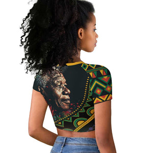 Nelson Mandela Birthday Raglan Cropped T shirt Leader of the Nation