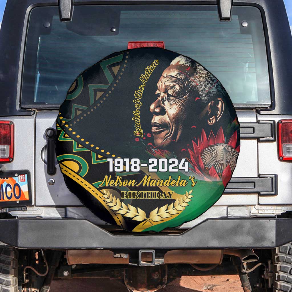 Nelson Mandela Birthday Spare Tire Cover Leader of the Nation