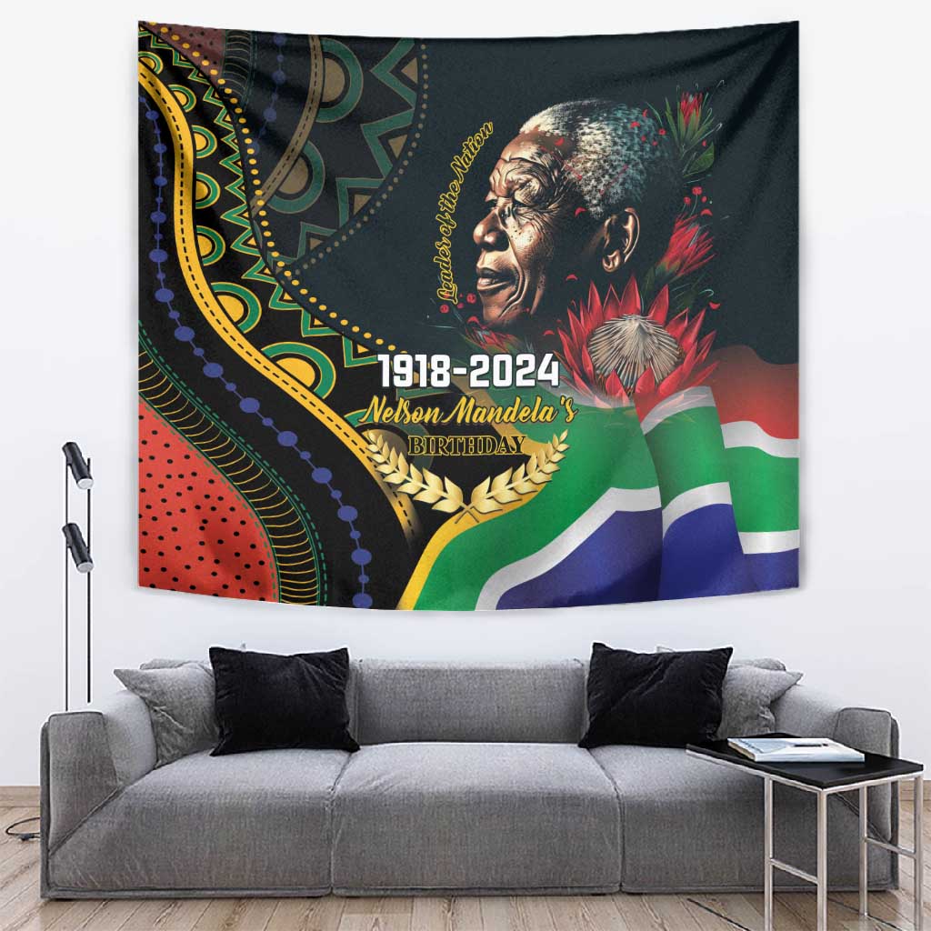 Nelson Mandela Birthday Tapestry Leader of the Nation