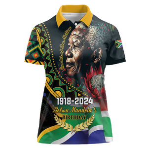 Nelson Mandela Birthday Women Polo Shirt Leader of the Nation