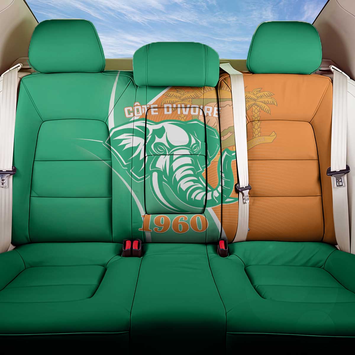 Ivory Coast Independence Day Back Car Seat Cover Cote d Ivoire Elephant