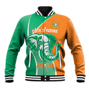 Ivory Coast Independence Day Baseball Jacket Cote d Ivoire Elephant LT01