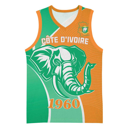 Ivory Coast Independence Day Basketball Jersey Cote d Ivoire Elephant LT01