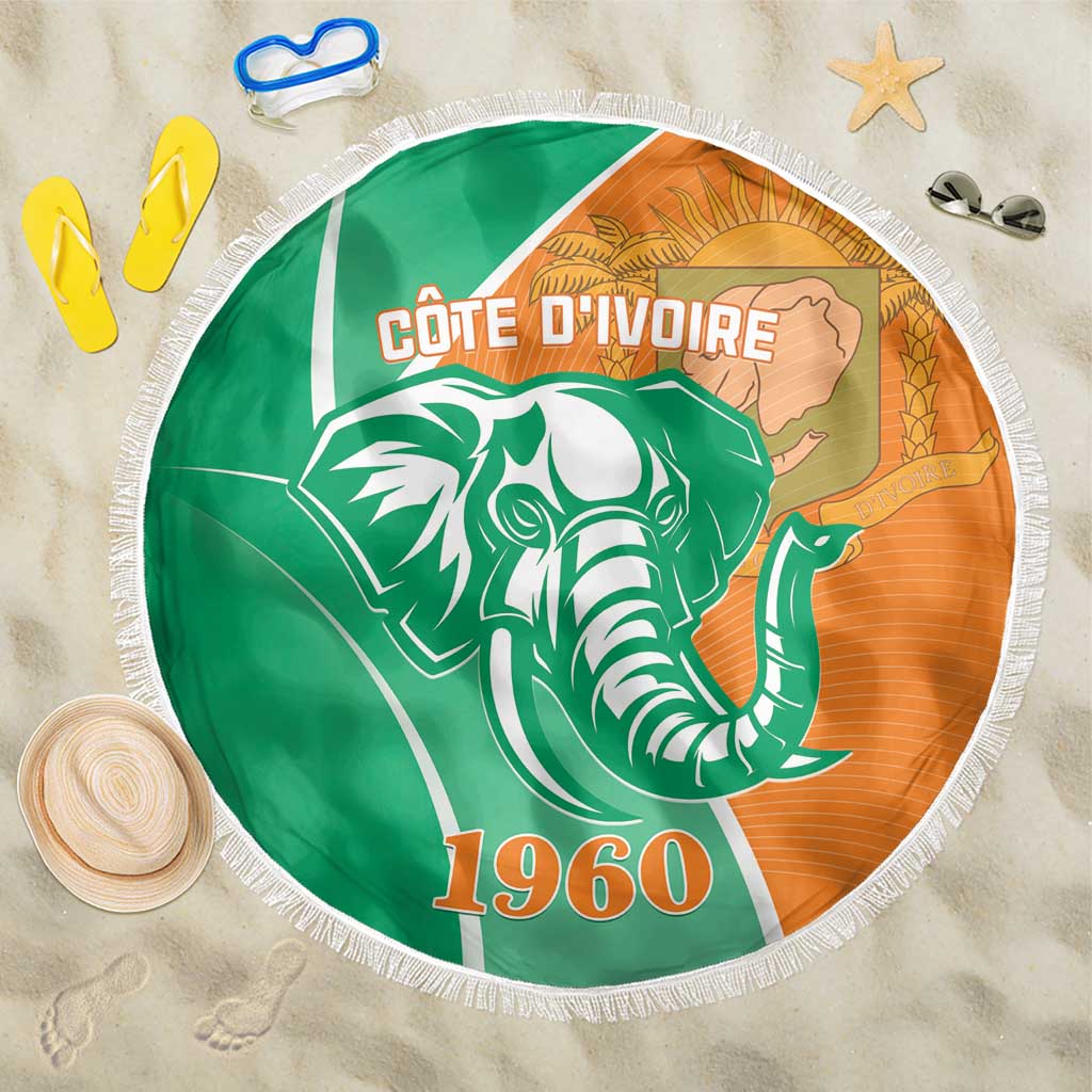 Ivory Coast Independence Day Beach Blanket Cote d Ivoire Elephant