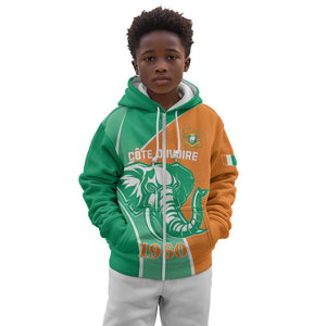 Ivory Coast Independence Day Kid Hoodie Cote d Ivoire Elephant