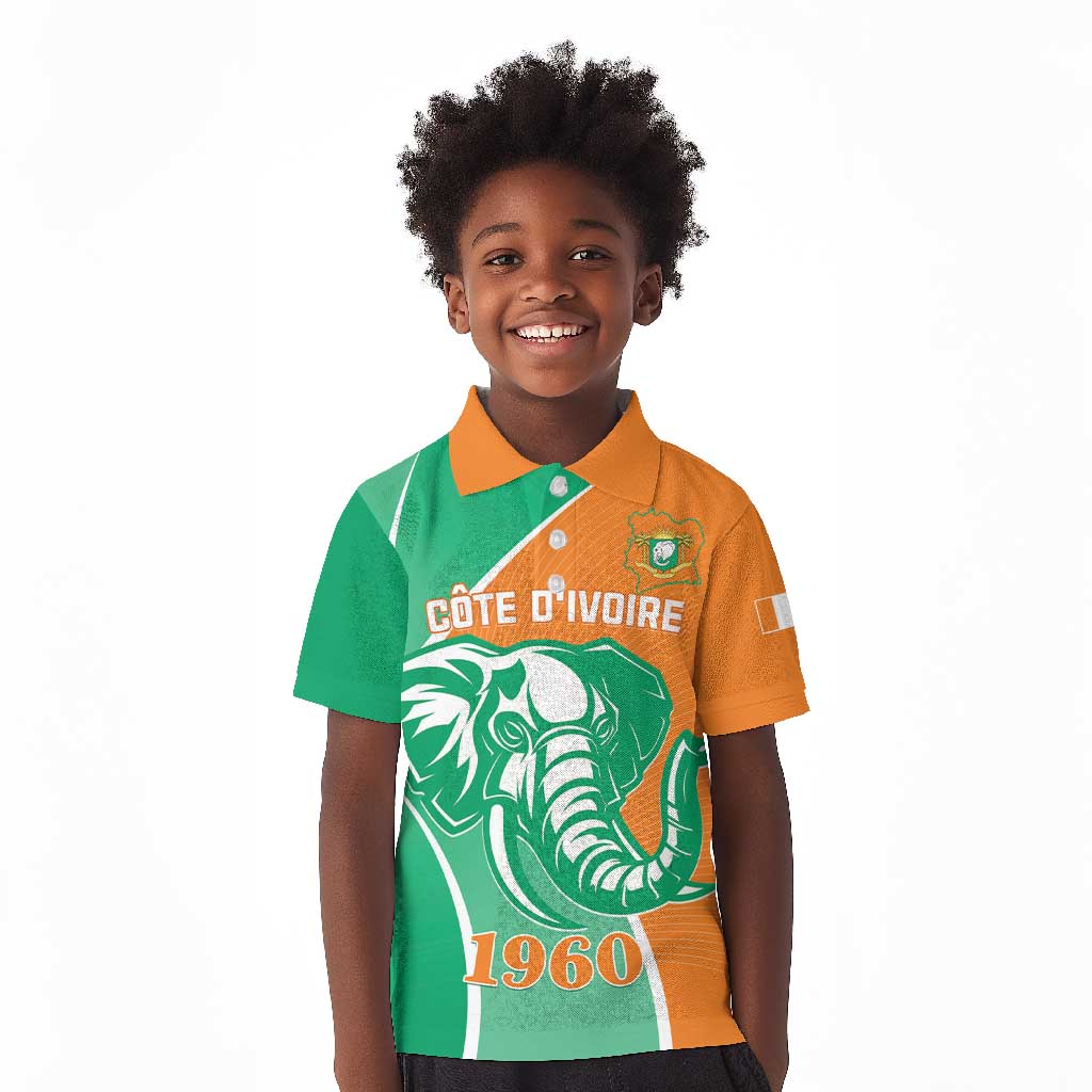 Ivory Coast Independence Day Kid Polo Shirt Cote d Ivoire Elephant