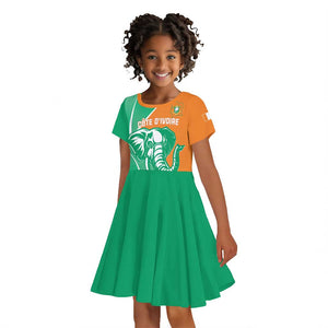 Ivory Coast Independence Day Kid Short Sleeve Dress Cote d Ivoire Elephant