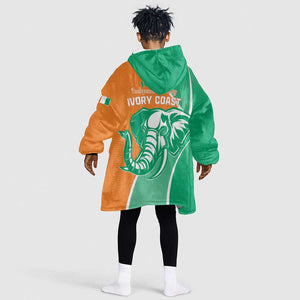 Ivory Coast Independence Day KId Wearable Blanket Hoodie Cote d Ivoire Elephant