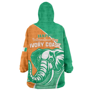 Ivory Coast Independence Day KId Wearable Blanket Hoodie Cote d Ivoire Elephant