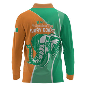 Ivory Coast Independence Day Long Sleeve Polo Shirt Cote d Ivoire Elephant