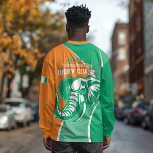 Ivory Coast Independence Day Long Sleeve Shirt Cote d Ivoire Elephant LT01