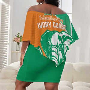 Ivory Coast Independence Day Off Shoulder Short Dress Cote d Ivoire Elephant