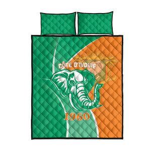 Ivory Coast Independence Day Quilt Bed Set Cote d Ivoire Elephant