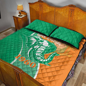 Ivory Coast Independence Day Quilt Bed Set Cote d Ivoire Elephant