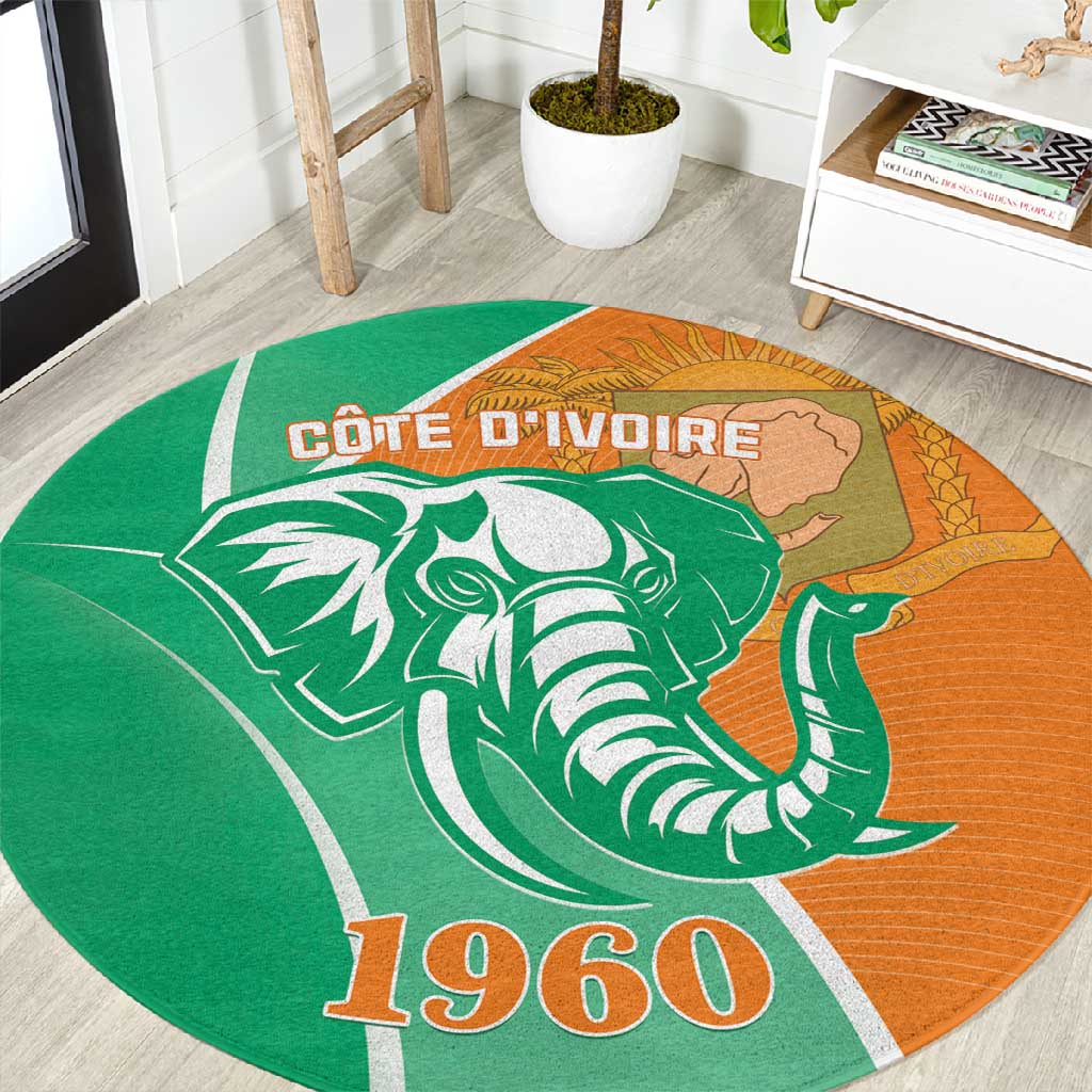 Ivory Coast Independence Day Round Carpet Cote d Ivoire Elephant