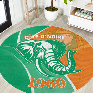 Ivory Coast Independence Day Round Carpet Cote d Ivoire Elephant