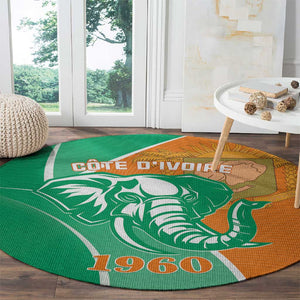 Ivory Coast Independence Day Round Carpet Cote d Ivoire Elephant