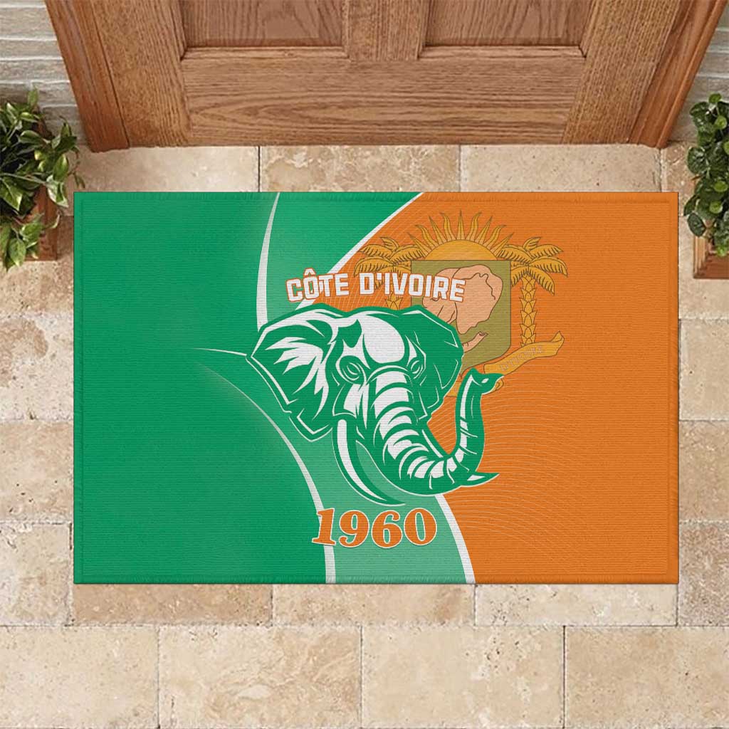 Ivory Coast Independence Day Rubber Doormat Cote d Ivoire Elephant