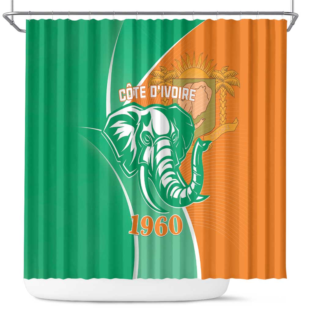 Ivory Coast Independence Day Shower Curtain Cote d Ivoire Elephant