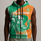 Ivory Coast Independence Day Sleeveless Zip Hoodie Cote d Ivoire Elephant - African Pride