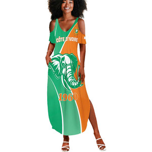 Ivory Coast Independence Day Summer Maxi Dress Cote d Ivoire Elephant