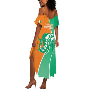 Ivory Coast Independence Day Summer Maxi Dress Cote d Ivoire Elephant