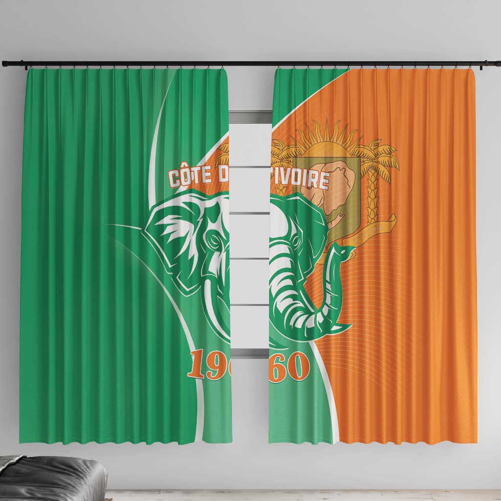 Ivory Coast Independence Day Window Curtain Cote d Ivoire Elephant