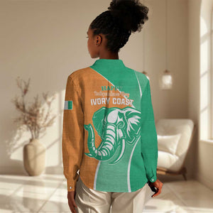 Ivory Coast Independence Day Women Casual Shirt Cote d Ivoire Elephant