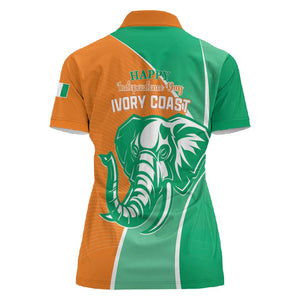 Ivory Coast Independence Day Women Polo Shirt Cote d Ivoire Elephant