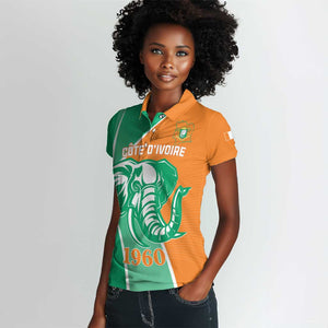 Ivory Coast Independence Day Women Polo Shirt Cote d Ivoire Elephant