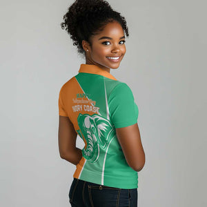 Ivory Coast Independence Day Women Polo Shirt Cote d Ivoire Elephant