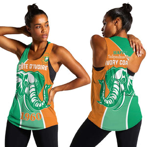 Ivory Coast Independence Day Women Racerback Tank Cote d Ivoire Elephant