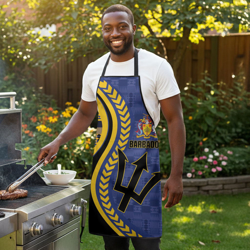 Barbados Trident Apron Afro-Barbadians Kente Pattern